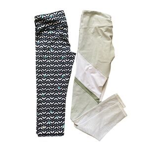 Lot Alo Yoga Leggings Size Small Black White Inseam 18"/28" Gym Running Workout